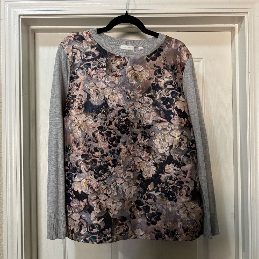 Ted Baker Mixed Media Gray Sweater TB 5